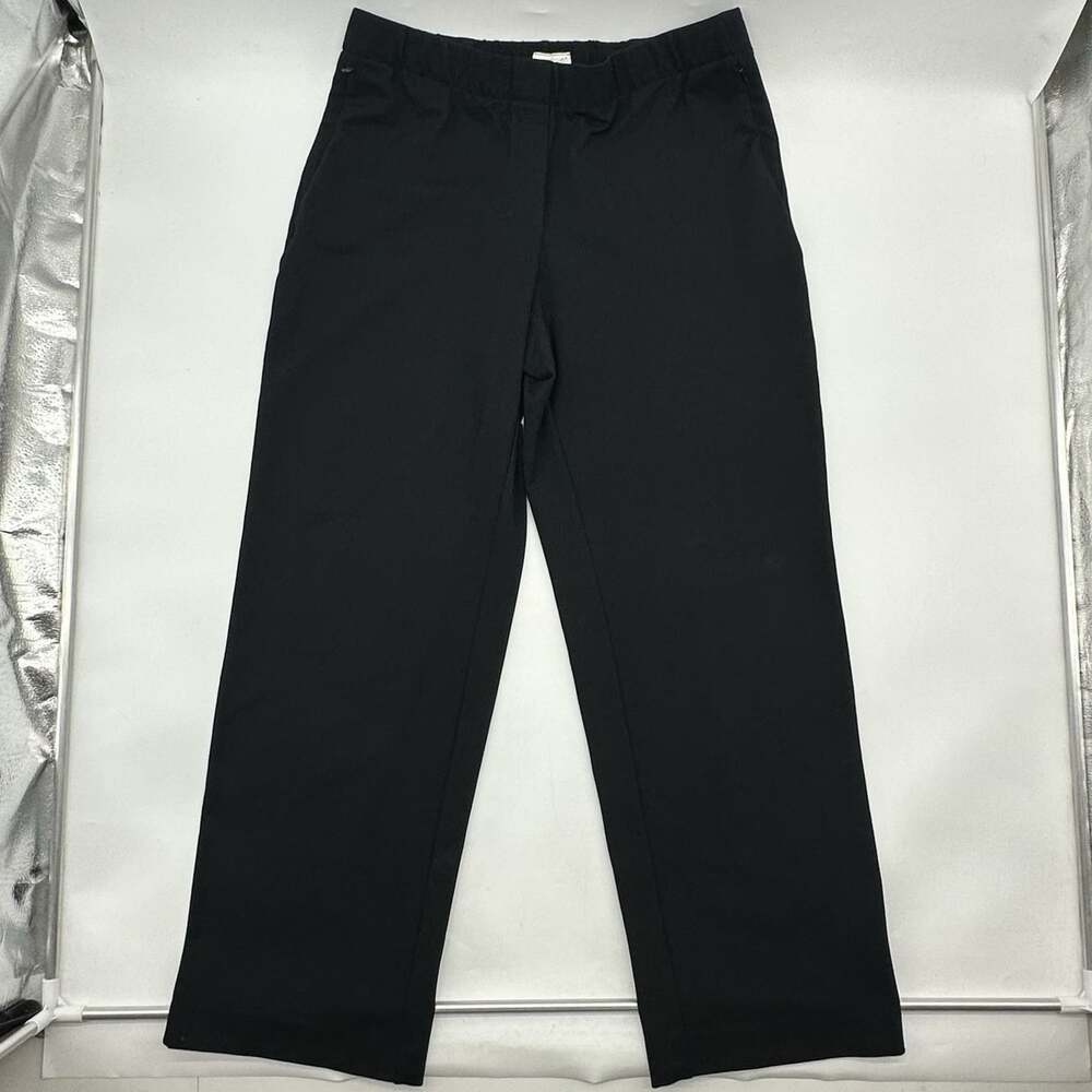 J Jill Ponte Wide Leg Women's Size Large Black Elastic Waist Pull-On Dress Pants